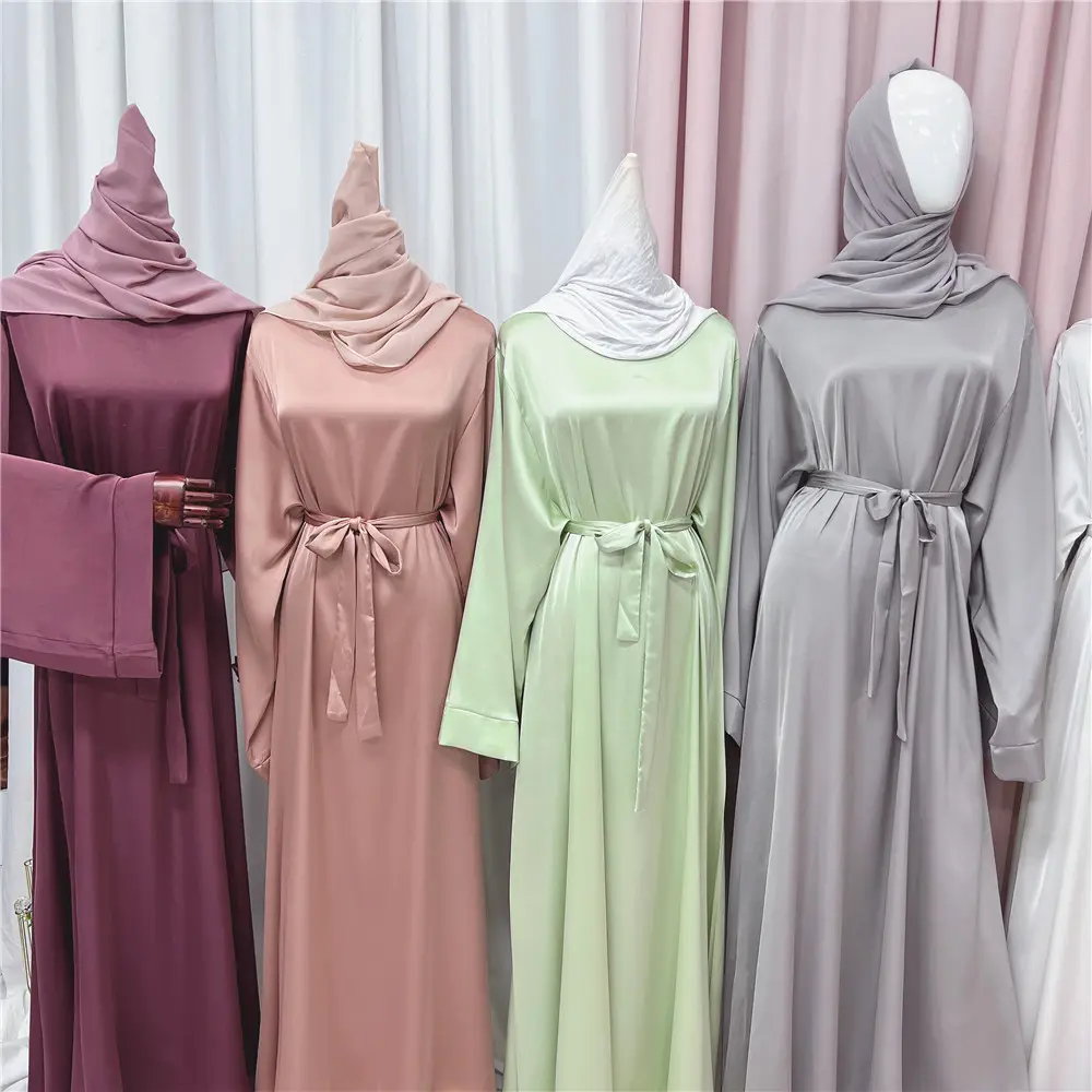 13 Kleuren Satijn Abaya Groothandel Abaya Met Hijab Van Traditionele Moslim Kleding & Accessoires