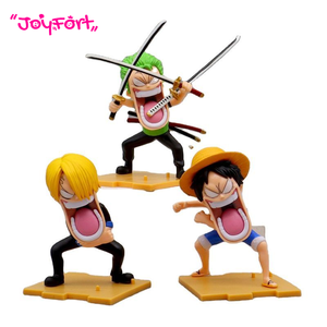 Figurines d'<span class=keywords><strong>action</strong></span> One Piece, pose amusante, Luffy Zoro Sanji, décoration de bureau, <span class=keywords><strong>mini</strong></span>-statues, modèle de collection pour les fans - Product Image 1