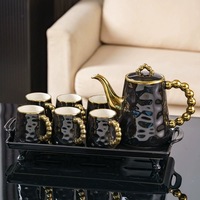 Service à café et thé de luxe 2026 en porcelaine dorée de style européen, écologique, pour expresso et voyage, vente en gros