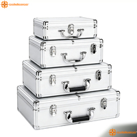 Boîte de transport robuste en alliage d'aluminium, personnalisée, à coque rigide avec loquet métallique pour le rangement d'outils