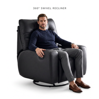 Fauteuil d'appoint moderne pivotant, entièrement recouvert de cuir écologique, structure en bois massif, coussin en éponge, fauteuil de salon