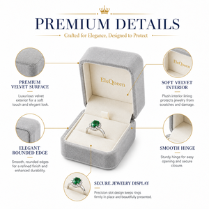 Cajas de Joyería de Terciopelo Verde de Lujo de Alta Gama, Juego de Varios Tamaños, Logotipo de Marca en Lámina Dorada, para Empaque de Regalos de Joyería de Moda - Product Image 2