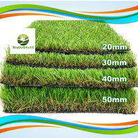 Gazon artificiel haute densité 20 mm multi-tons vert avec pelouse brun bouclé résistant aux UV, gazon synthétique pour jardin, balcon