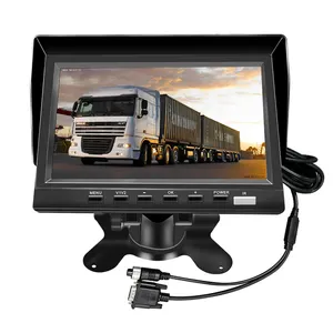 Monitor de carro com tela de 7 polegadas 12V/24V para ônibus, empilhadeira para serviço pesado, caminhão, veículo, AHD TFT, monitor LCD HD de 7 polegadas