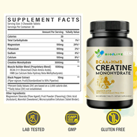 Creatine Monohydraat Kauwtabletten 8-in-1 Formule met BCAA Zwarte Peper Elektrolyten Citroensmaak 90 stuks