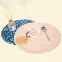 Set de table personnalisé en polyester-coton tissé à motif ondulé, résistant à la chaleur, épaisseur 3 mm, lavable, anti-brûlure pour la maison et l'hôtel