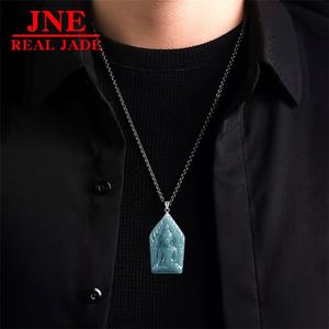 Pendentifs Traditionnels Homme et Femme <span class=keywords><strong>de</strong></span> l'Asie du Sud-Est, <span class=keywords><strong>Thaïlande</strong></span>, <span class=keywords><strong>de</strong></span> la marque Po Kunping Buddha, en Émeraude Naturelle Type A Bleu Dragon d'Eau - Product Image 4