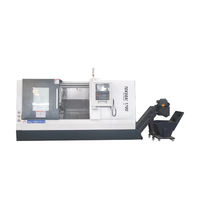 Tour CNC TCK56A/1000 S, broche A2-6, tourelle servo à 8 stations, rail linéaire à rouleaux, contre-pointe hydraulique avec convoyeur à copeaux
