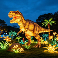 Lanterne LED Géante Personnalisée en Forme de Dinosaure pour Décoration de Festival, Sculpture Lumineuse Artistique d'Extérieur pour Jardin, Événements, Fêtes, Parcs – Vente en Gros