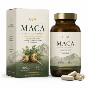 Cápsulas de <span class=keywords><strong>Maca</strong></span> de Marca Privada 1000mg Raíz de Lepidium Meyenii, 30 Porciones (60 Cápsulas), ISO 22000 Cápsulas de <span class=keywords><strong>Maca</strong></span> Plus - Product Image 1