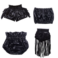 Shorts en cuir à franges pour bébé fille, shorts tendance pour tout-petits, bloomies pour tout-petits, shorts papillon pour bébé avec taille en papier