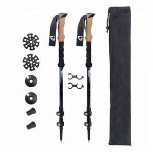 Bâtons <span class=keywords><strong>de</strong></span> <span class=keywords><strong>marche</strong></span> nordique télescopiques en aluminium personnalisés, 3 sections, légers, pointe en caoutchouc, capacité <span class=keywords><strong>de</strong></span> 250 lb - Product Image 6