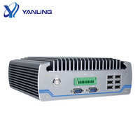 Pc industrial sin ventilador de bajo coste, i7-6700T Intel con puerto Gigabit Ethernet 1 * VGA 1 * HD GPIO 2 * RS485 COM, compatible con puerto Lunix