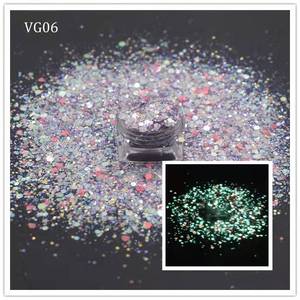 Lumineux phosphorescent lueur foncé paillettes ongles acrylique poudre gobelets résistant aux solvants lâche grosses décorations de noël - Product Image 6