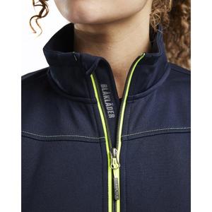 BLAKLADER - 339425268633XXXL Sudadera de mujer con cremallera completa Azul marino oscuro/Amarillo de alta visibilidad-EAN 7330509892008 WORK HOODIES - Product Image 5