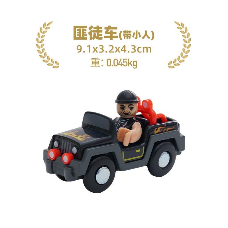 Voiture bandit avec petit homme