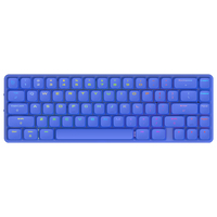Keyboard Mekanik Profil Rendah Aluminium Tri-Mode RGB Backlit Tombol Taktil Senyap Ultra-Tipis 68 Tombol 65% Keyboard Gaming Nirkabel