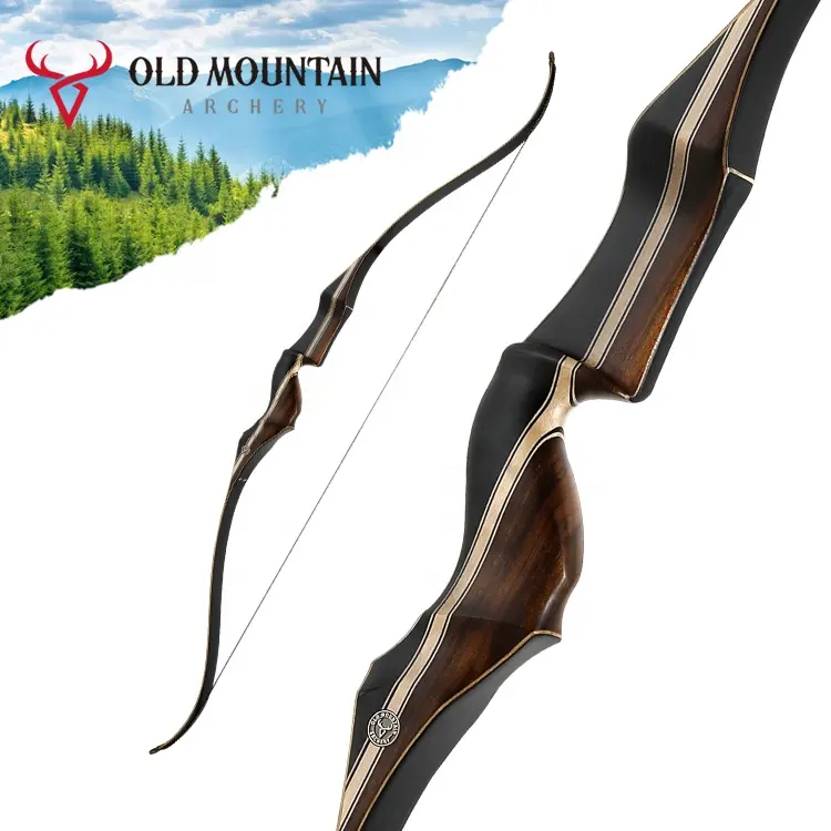 Arco de tiro com arco de madeira Old Mountain New Washington 64" Arco laminado tradicional Arco recurvo