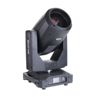 380W19R/440W20R 2 °   Cabeza móvil de haz estrecho, luz de escenario con prisma dual de 18 canales y 16 bits con corrección automática