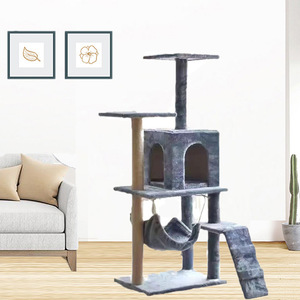 Modern <strong>Large</strong> Wooden <strong>Cat</strong> Tower Multi-Tier Furniture Perch Platform Hideout <strong>Climbing</strong> <strong>Tree</strong> for Kittens' Jumping Sleeping - Product Image 3