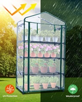 Mini jardin à 4 niveaux, couverture en PVC PE, serre de jardin Portable, maison de culture pour tomates, plantes avec grandes fenêtres à fermeture éclair pour l'extérieur