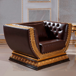 OE-FASHION de lujo personalizado estilo europeo, sofá de cuero, diseño tallado de madera, muebles para el hogar - Product Image 2