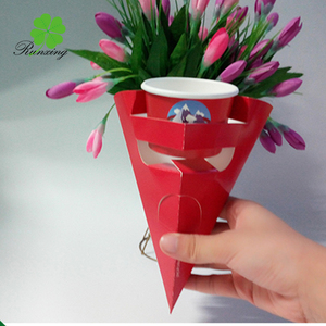 Cono de crepé de papel desechable, soporte triangular de grado alimenticio, para embalaje de helados, Pizza, huevo, Burbuja, gofres - Product Image 5