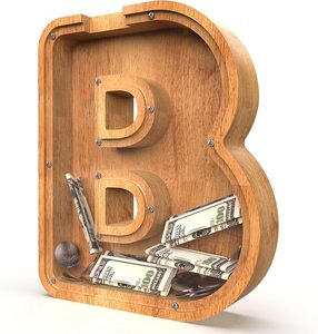 Hucha con letras de regalo para banco especialmente hecha, 26 <span class=keywords><strong>Huchas</strong></span> de madera para juguetes para niños - Product Image 1