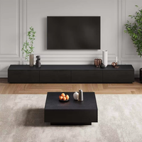 Grand centre de divertissement de style moderne Fournisseur de gros Table basse carrée en bois noire