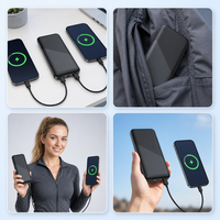Batterie externe 10000mAh avec 4 câbles intégrés, charge rapide SCP 22.5W PD20W, affichage numérique LED, vente en gros pour les voyages