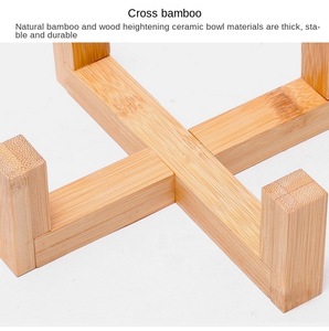 Cuenco para gatos elevado de cerámica portátil de gran oferta con soporte de madera para evitar el desbordamiento, impermeable y ecológico - Product Image 5