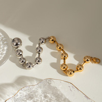 Bracelet classique en acier inoxydable à perles rondes, résistant à l'usure, hypoallergénique, vintage, accessoires de mode unisexes de qualité supérieure