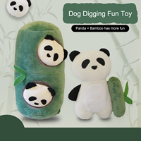 Jouet en peluche interactif et durable pour chien, anti-ennui, avec sons couinants, motif Panda + Bambou, pour usage intérieur