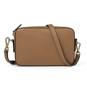 Bolso de hombro de cuero genuino personalizado para mujer, bolsa de hombro de lujo, a la moda, venta al por mayor