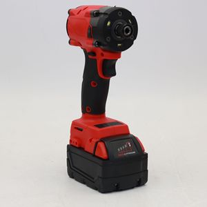Atornillador de impacto portátil rojo con batería de litio y sin escobillas para tornillos de construcción - Product Image 1