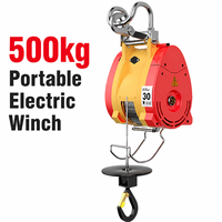 Treuil électrique portable suspendu à câble métallique 500 kg 110 V 220 V, palan haute vitesse pour entrepôt, construction, distributeur, vente en gros