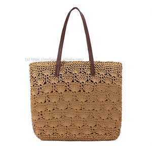 Bolso de Hombro de Mujer Estilo Japonés Coreano Mori Artístico, de Papel Calado y Ganchillo, con Cierre de Cremallera, de Poliéster y Algodón, Tanjing - Product Image 1