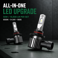 Ampoules de phare LED pour voiture HSSH 9-24V super lumineuses H1 H3 9005 9006 H11 6500K 5000lm H4 H7 Al