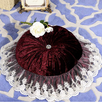 Coussin rond en velours princesse de luxe jeter oreiller siège arrière de voiture sol assis canapé Tatami coussin avec frange en dentelle