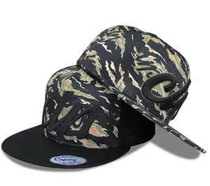 Individuelle schwarze und 5-panel Plastik-Snap-Clowns Tarnkappe Tarnung taktische Snap-Back-Kappe Jäger Dschungel schwarze Tarnkappen