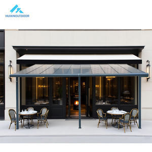 ที่บังแดดแบบยืดได้อัตโนมัติสำหรับระเบียงที่บังแดดตาข่ายสีดำกันสาดทรงบานเกล็ด - Product Image 5