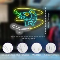 Lumière néon LED personnalisable - Multicolore, contrôle manuel, alimentation USB/transformateur, étanche IP65, affichage de forme personnalisée pour