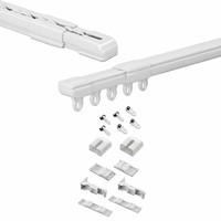 Tringle à rideau extensible en aluminium robuste, longueur réglable de 0,65 m à 5,1 m, sans découpe