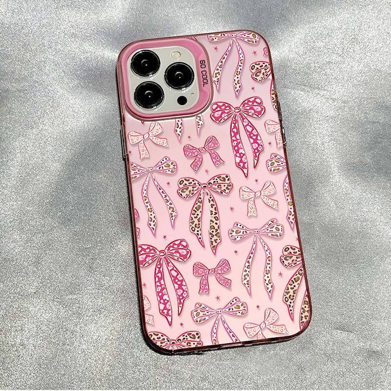 Leopard Print Bow [Translucent Pink Energetic Case]