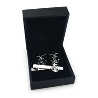Boutons de manchette personnalisés pour hommes, luxe, or, argent, boutons de manchette, pinces à cravate avec boîte cadeau