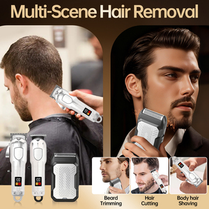 <span class=keywords><strong>Regolabarba</strong></span> Elettrico da <span class=keywords><strong>Uomo</strong></span> Senza Fili con Pettine Limitatore Regolabile Kit per Taglio Capelli Domestico - Product Image 6