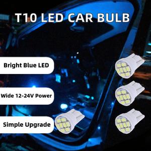 Bombilla LED Azul T10 1206 8SMD 12-24V para Coche, para Lectura, Reversa, Matrícula, Puerta Lateral - Product Image 2