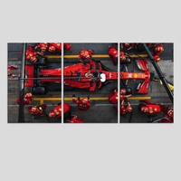 Impression sur toile personnalisée Charles Leclerc Formule 1 Pit Stop Art Déco, cadeau à suspendre, lot de 3 toiles