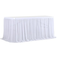 Nappe de table transfrontalière en gaze de chiffon, design tutu, rideau de table de dessert pour mariage et fête, décoration d'anniversaire couleur unie avec perles