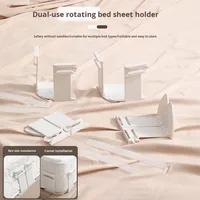4 PACK Fixateur de draps de lit rotatif pliable en plastique anti-dérapant Clip de couverture sans aiguille Safety First Living Room Accessory